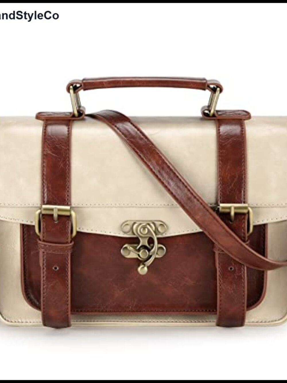 Women's PU Leather Satchel Purse Crossbody Messenger Bag Work College Bag